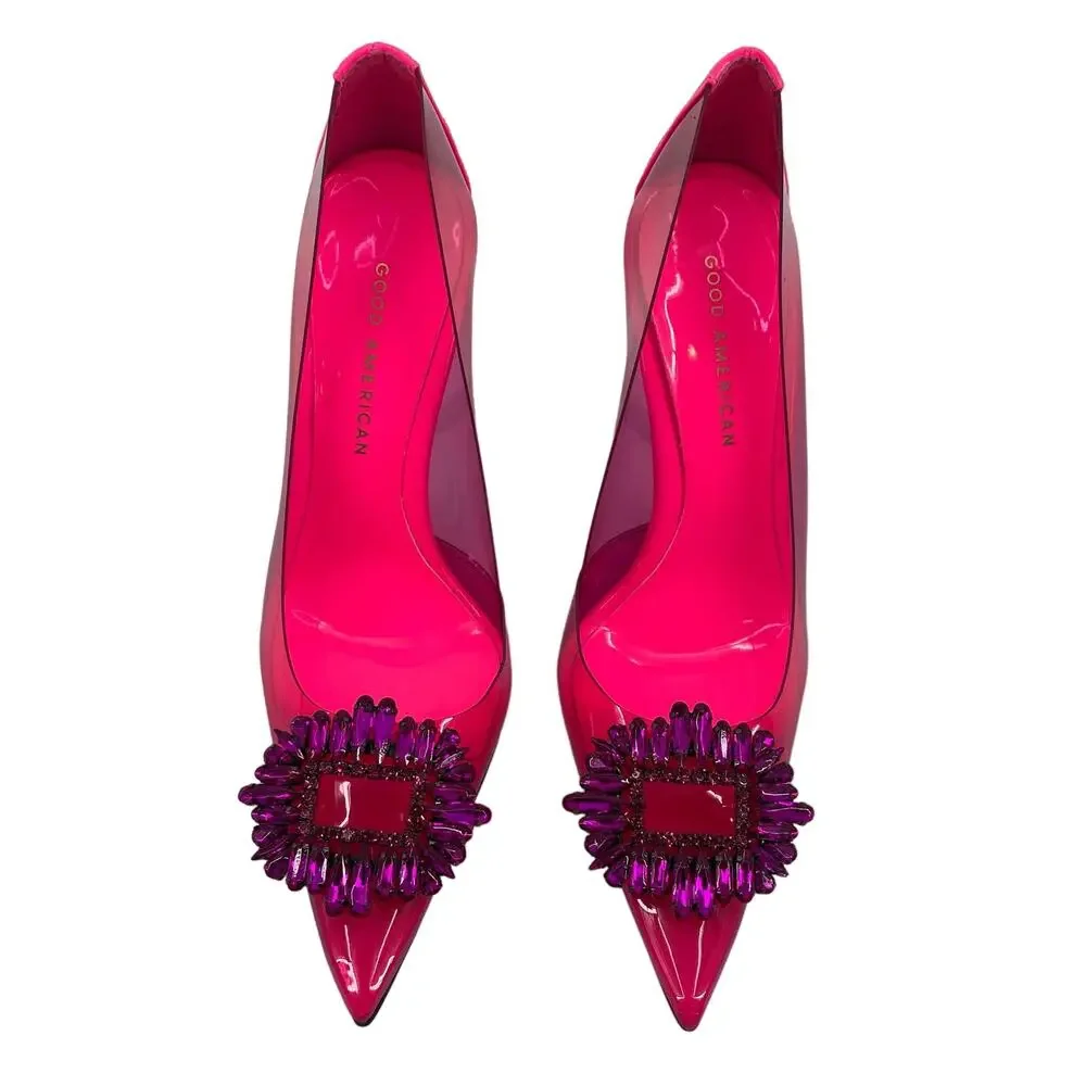 Good‎ American Cinder-Rella Pumps Size 6 Hot Pink Lucite GA275JPB-X